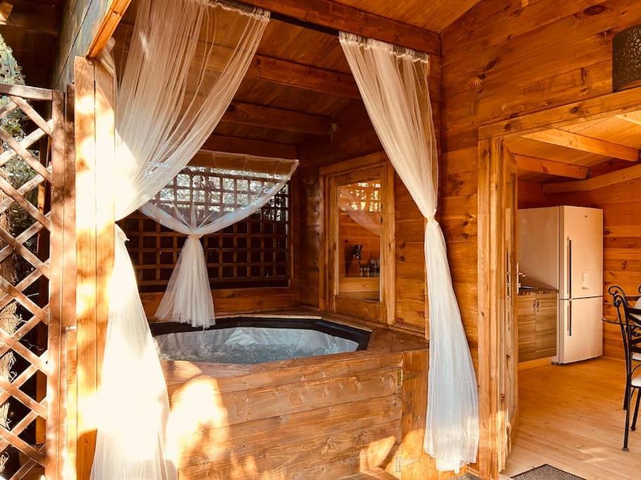 Chalet Bois Jacuzzi Bessan Exterior foto